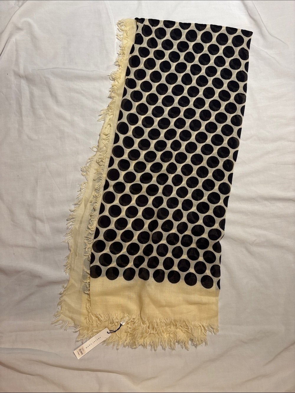 Marc Jacobs Cashmere and silk polka dot scarf with fringe